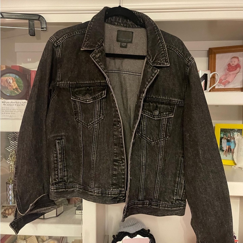 Black Denim Oversized Jacket - image 1